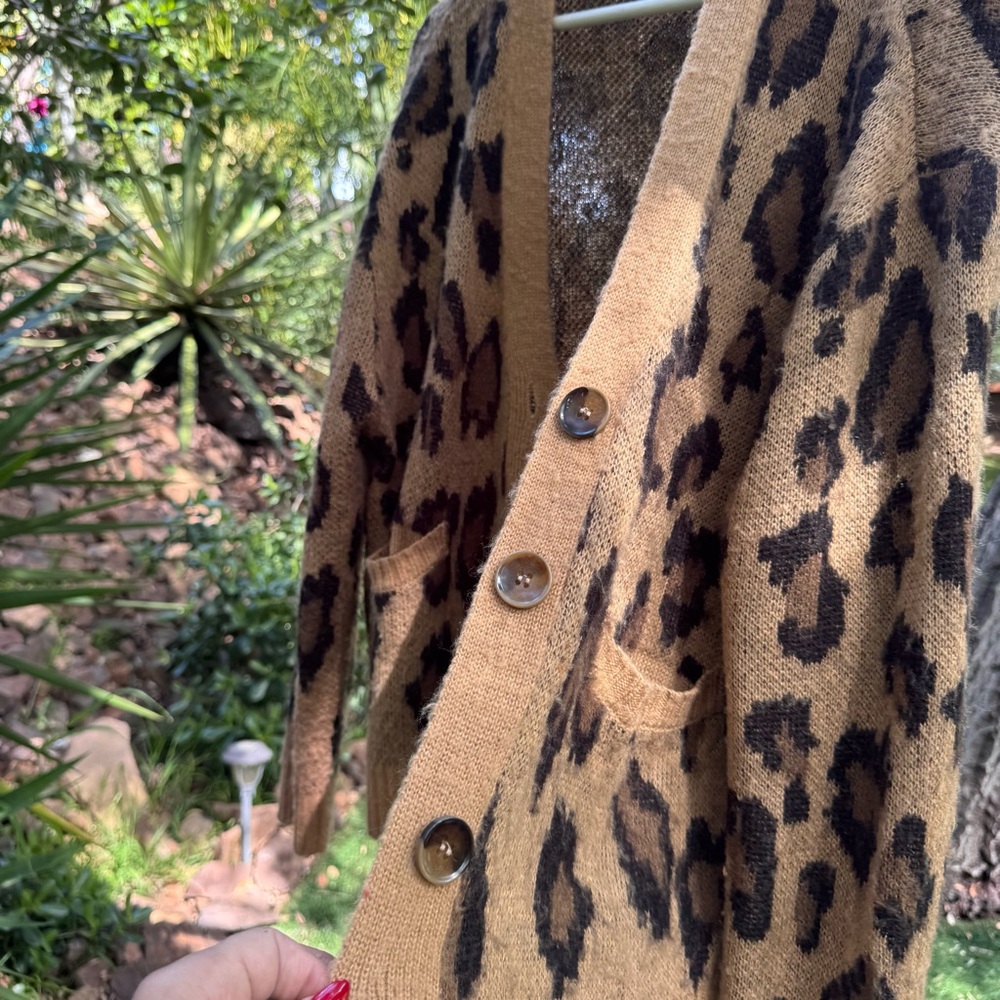 Cotton-On Leopard Print Button-Up Cardigan Sweater - Picture 4 of 8